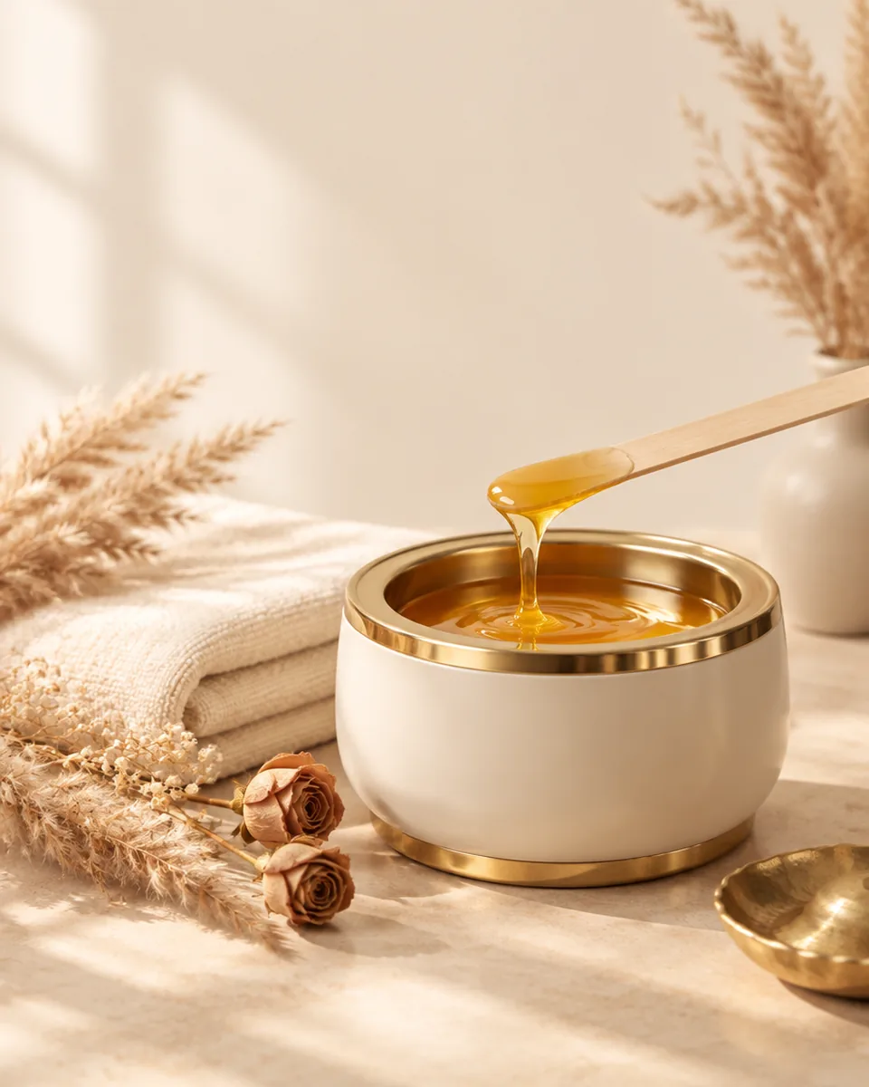 Warm honey wax and linen for waxing services at Larita Nail Spa